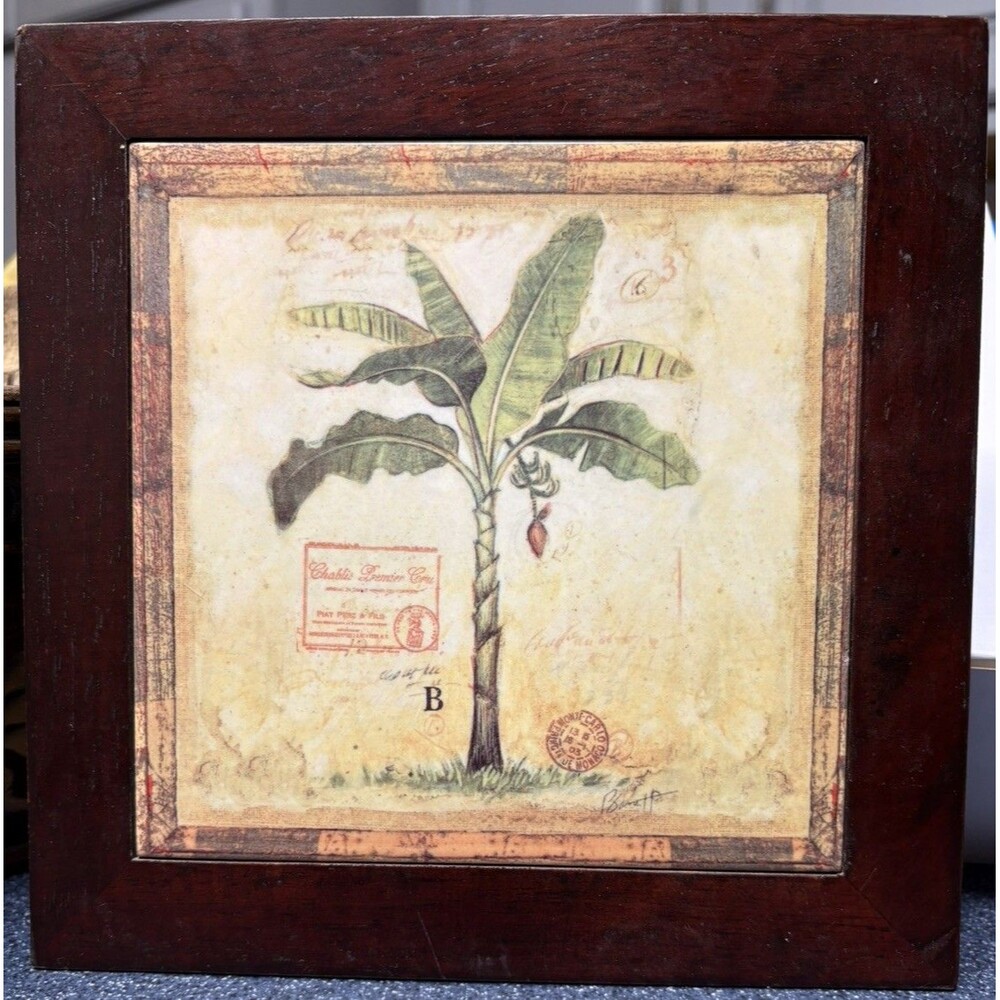 Tile Trivet Chad Barrett’s Banana Palm Tree Hot Pad Or Wall Hanging 8x8